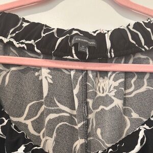 Adrianna Papell Monochrome Floral Pattern Dress